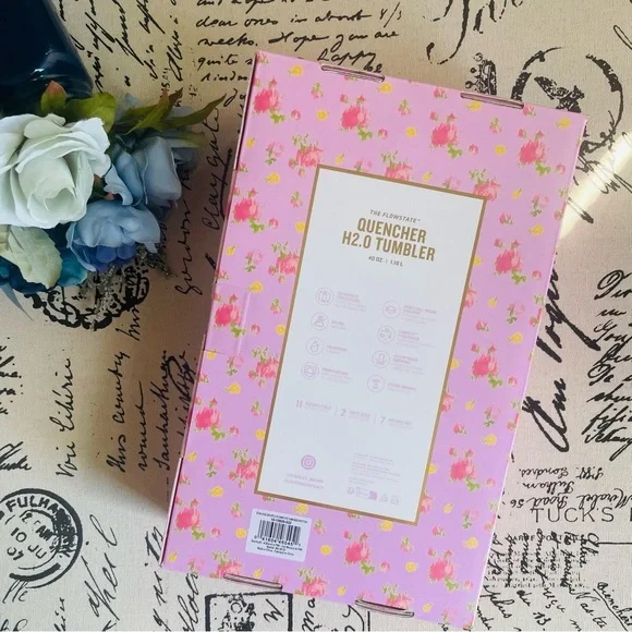 NWT Stanley 1913 x LoveShackFancy H2.0 FlowState Quencher in Ibiza Sunset - 40oz - Picture 10 of 14